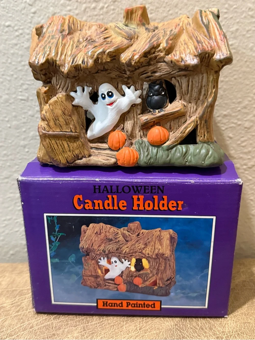 Halloween Ghost Pumpkin Village house Unbranded Brown & Orange Decor